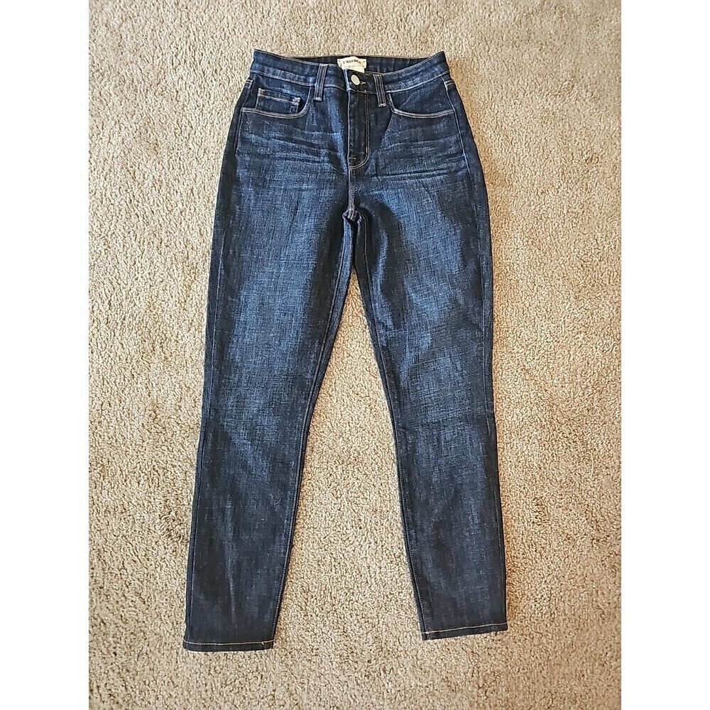 L'Agence Margot High Rise Skinny Ankle Crop Stretch Jeans Size 25